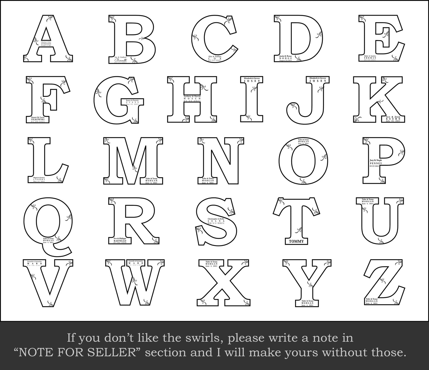 Any Letter Monogram Initial Guest Book