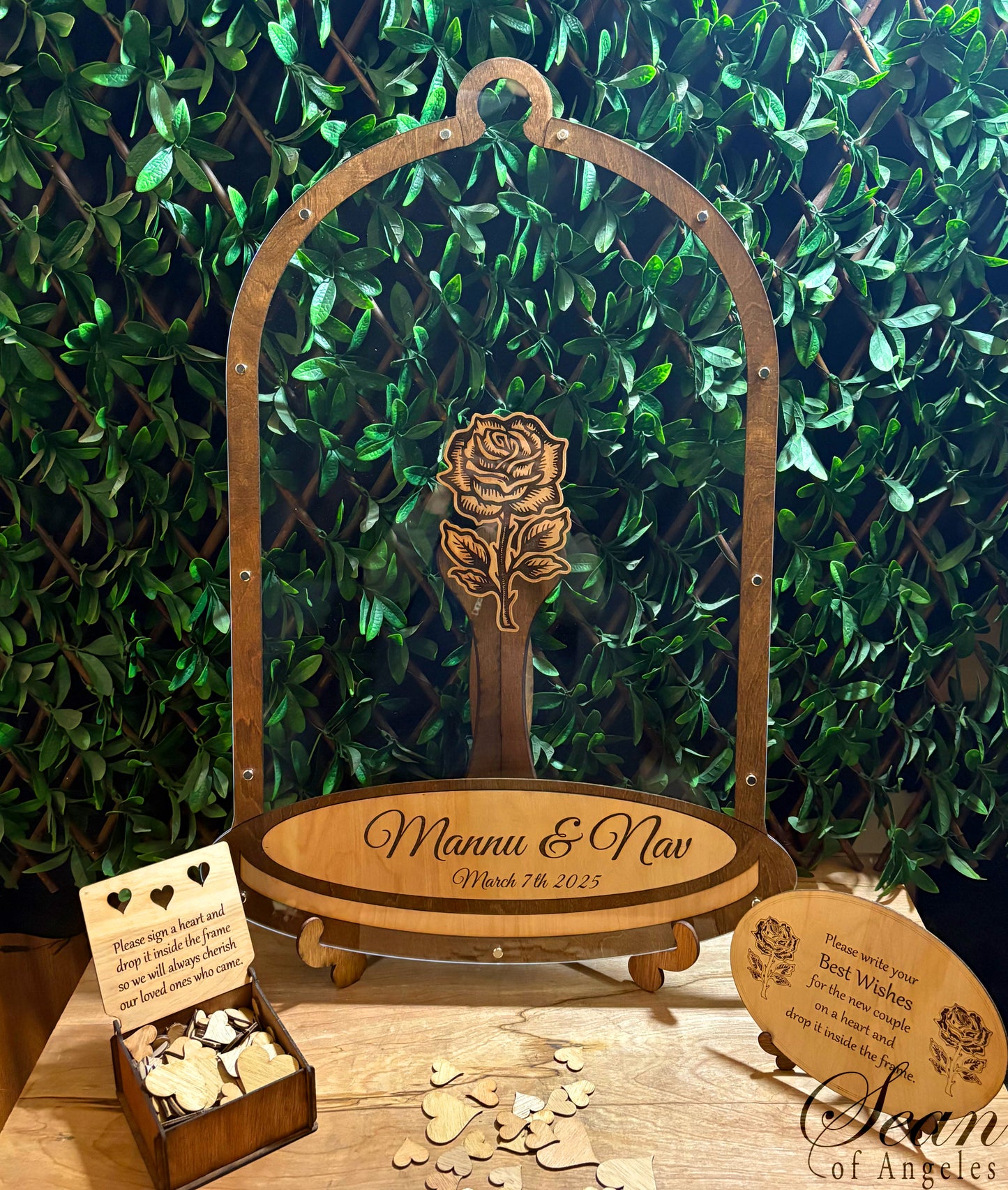 ENCHANTED ROSE In Glass Dome Guest Book, Wedding, Quinceañera, Sweet 16