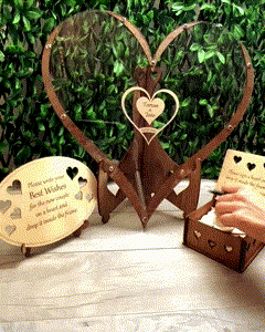 Heart of Memories With Roses Guest Book
