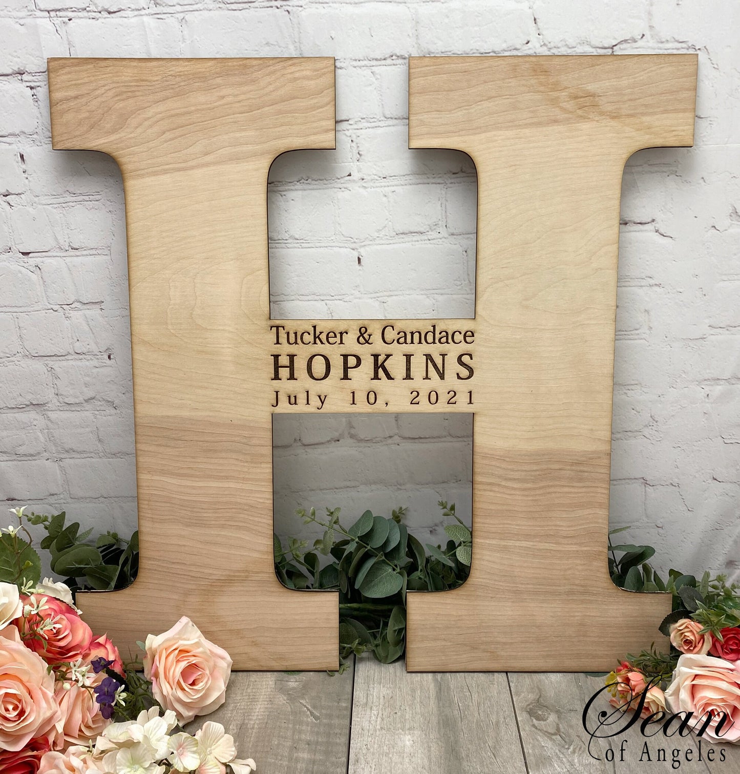 Any Letter Monogram (Natural Wood No Stain)