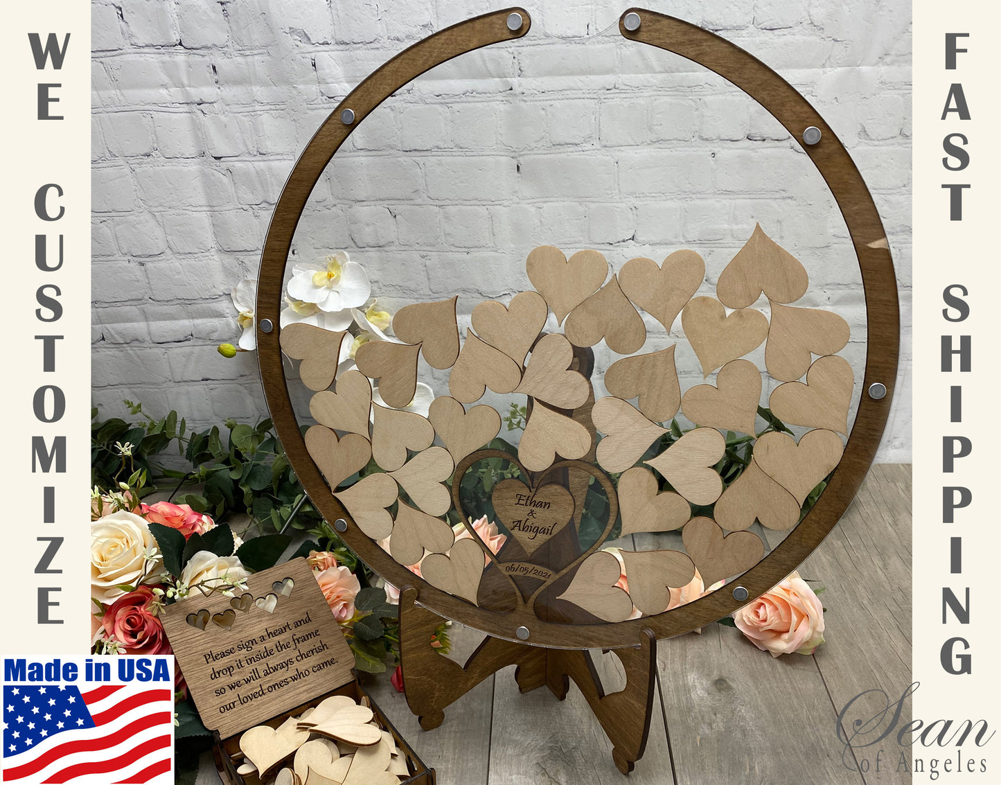 Circle with Hearts Guest Book