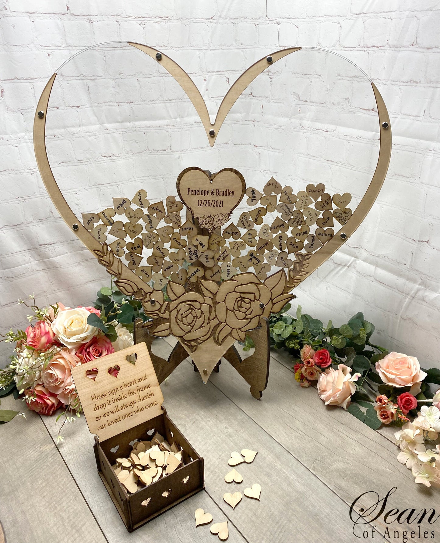 Heart of Memories With Roses Guest Book
