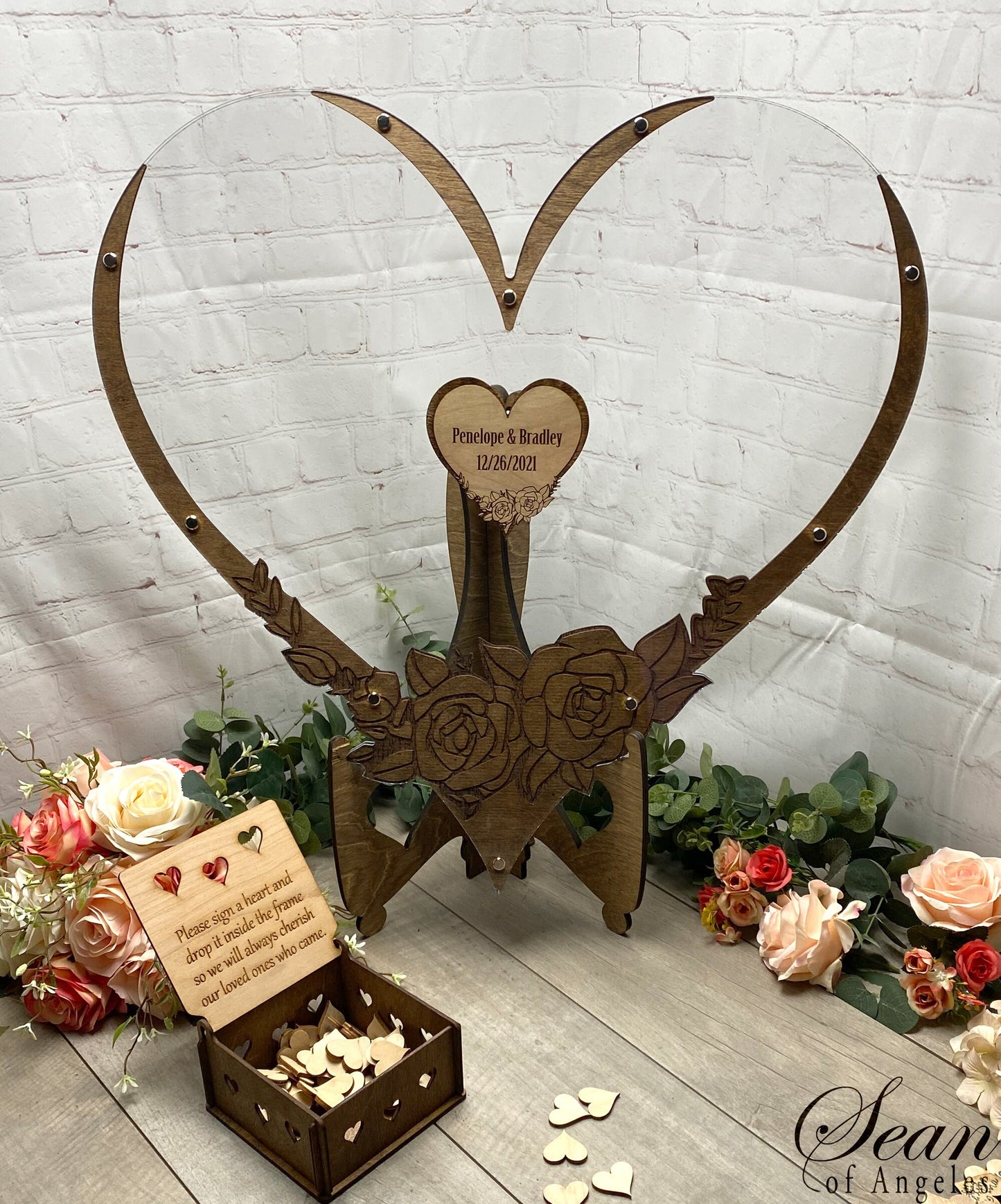 Heart of Memories With Roses Guest Book