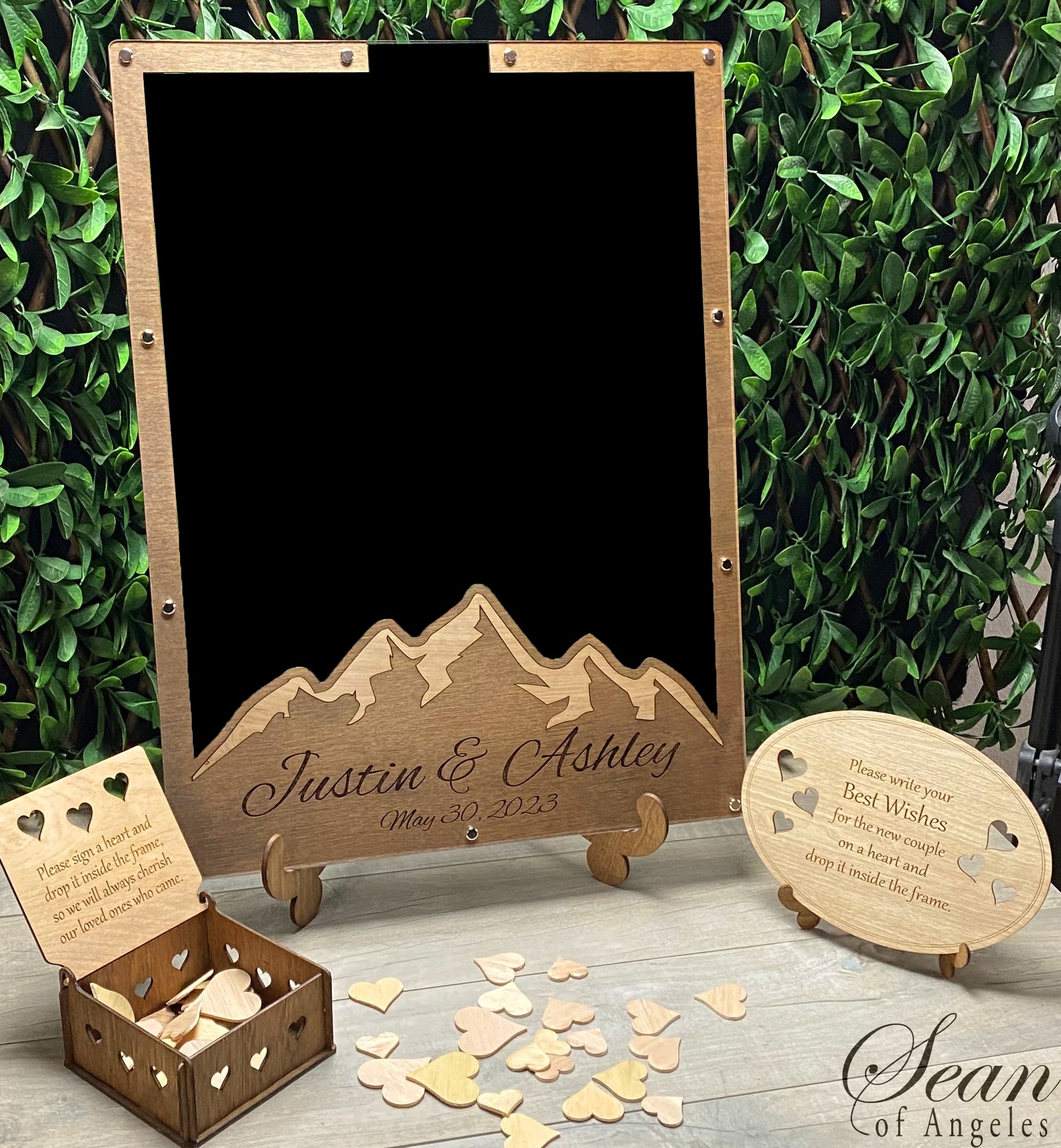 Mountain on sale Wedding Guestbook/ Wedding gift personalized/ Engraved