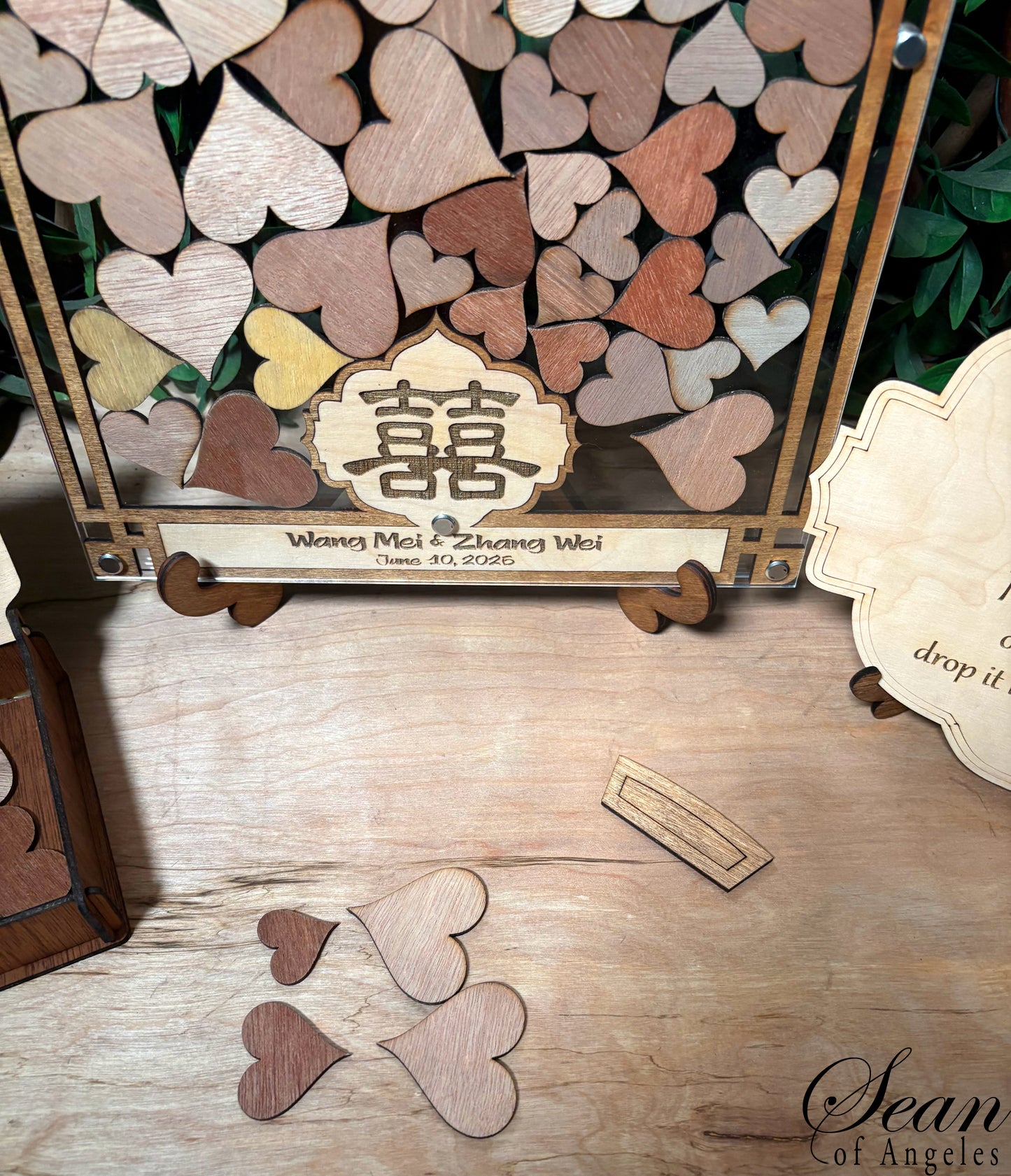 囍 DOUBLE HAPPINESS Chinese Symbol Wedding Guest Book Alternative
