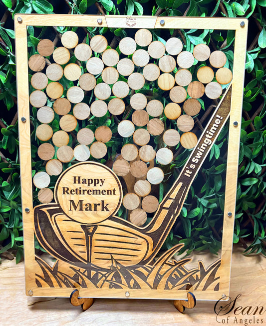 GOLF LOVER Guest Book, Golf Couch Gift, Retired & Ready to Par-Tee!