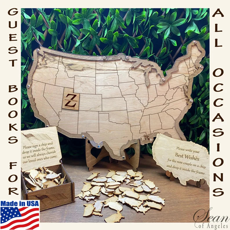 USA Map Guest Book Alternative