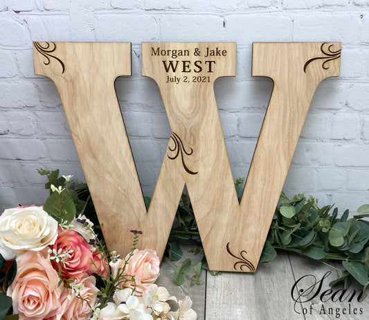 Any Letter Monogram (Natural Wood No Stain)
