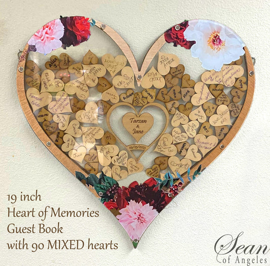 Colored Heart Of Memories Guest Book